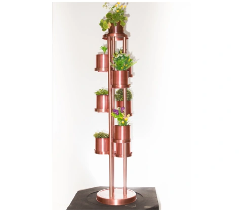 EXHIBIDOR 8 PUESTOS ROSA SATINADO